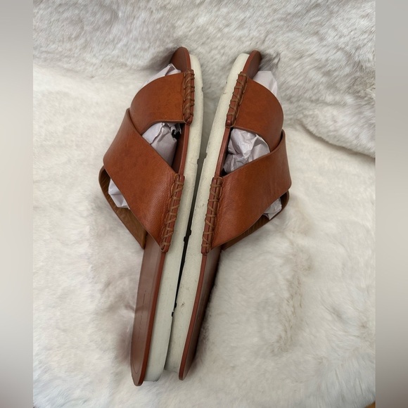 Vince Nico Tan leather slide sandals with Criss-Cross Straps Sz-8.5M. O - Picture 9 of 11